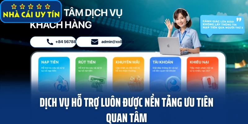 Dịch vụ hỗ trợ luôn được nền tảng ưu tiên quan tâm